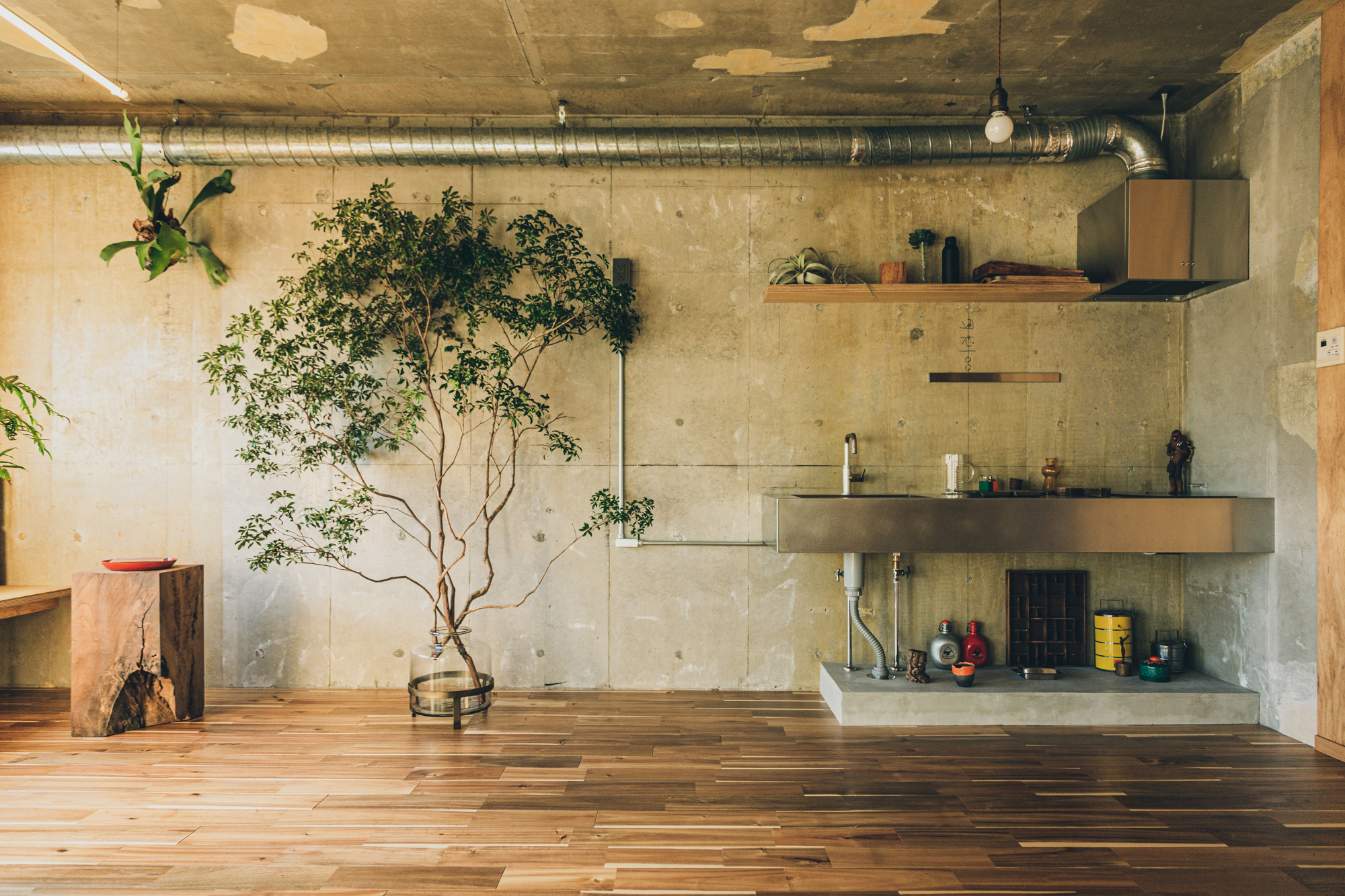 GY3のキッチンから窓際